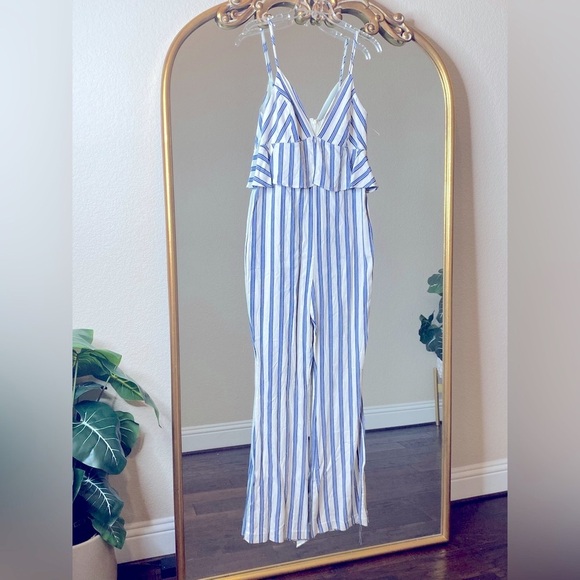 BCBGENERATION Striped Blue and White Jumpsuit Size 8 - Picture 8 of 13